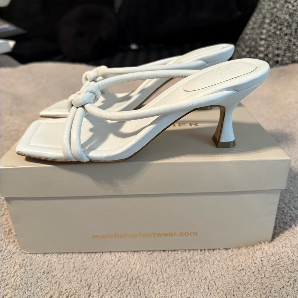 White kitten heels